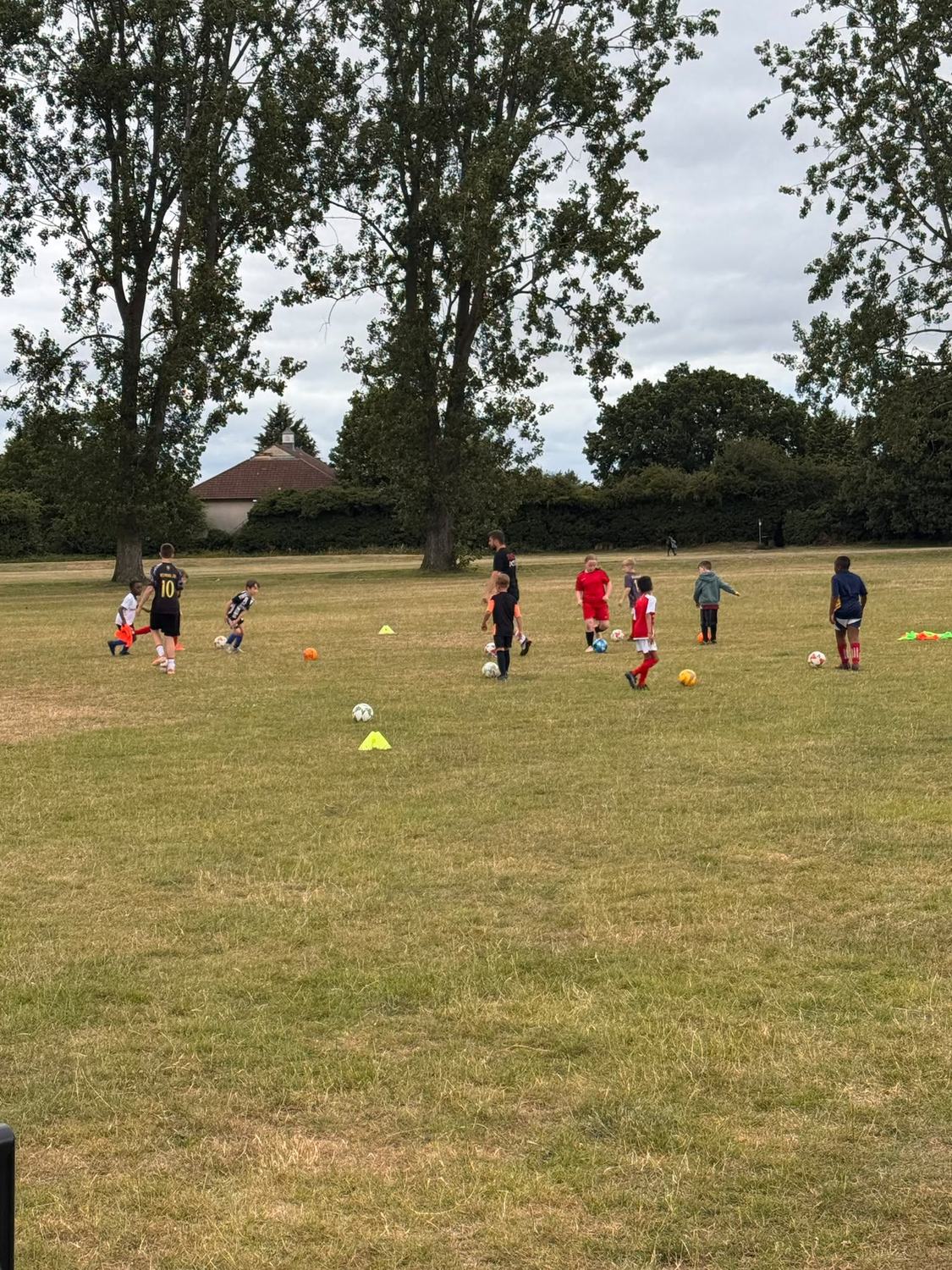 Football dribbling drill at an Excel camp in Telford